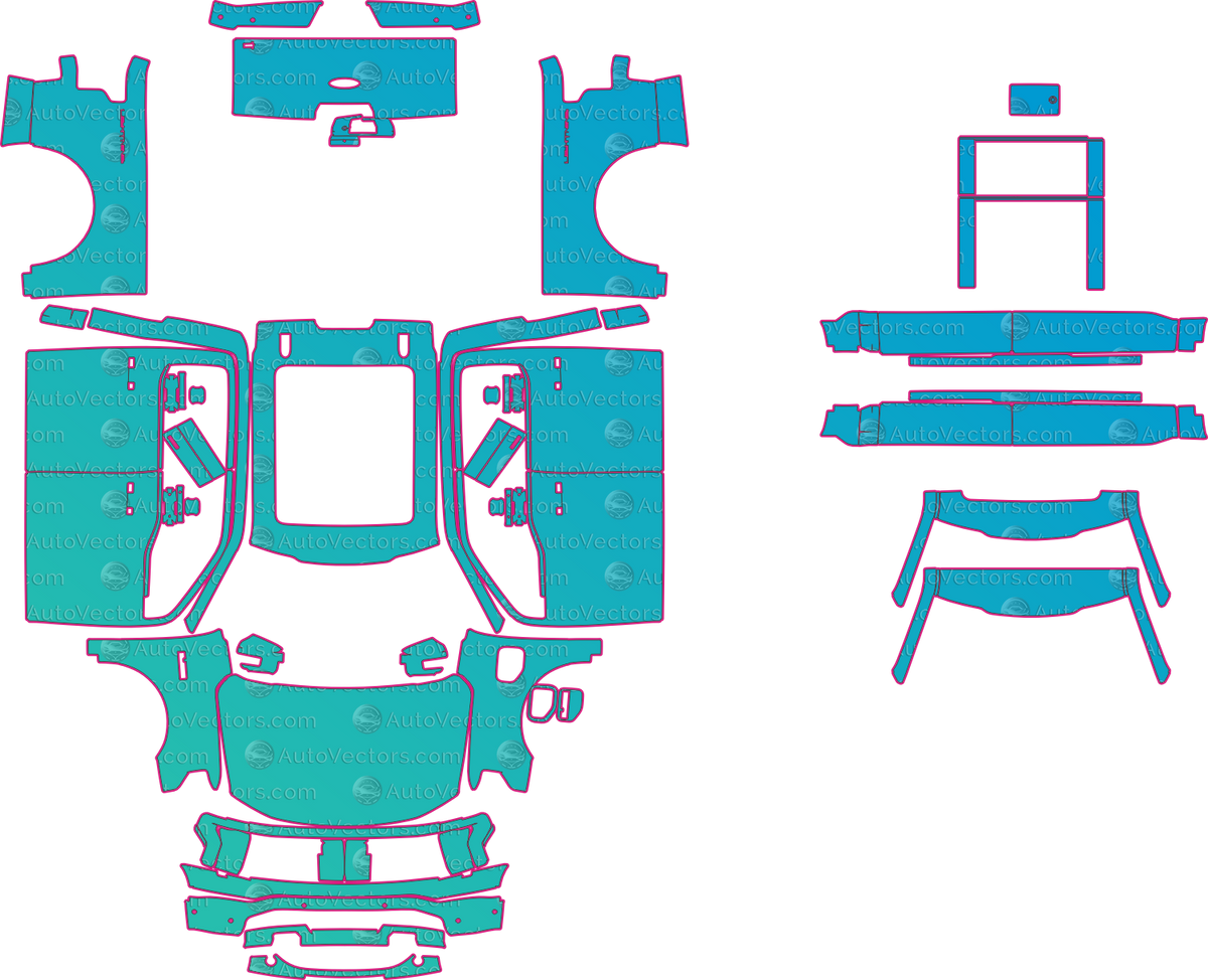 Ford F150 Lightning Flash (From 2025) Pickup – pre-cut PPF pattern templates, instant digital download vector cut files (CDR, AI, PDF, SVG)