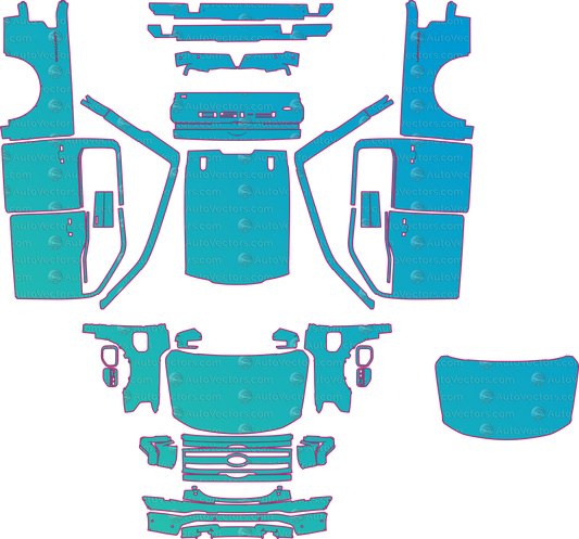 Ford F150 Lightning P702 Platinuim (From 2022) Pickup – pre-cut PPF pattern templates, instant digital download vector cut files (CDR, AI, PDF, SVG)