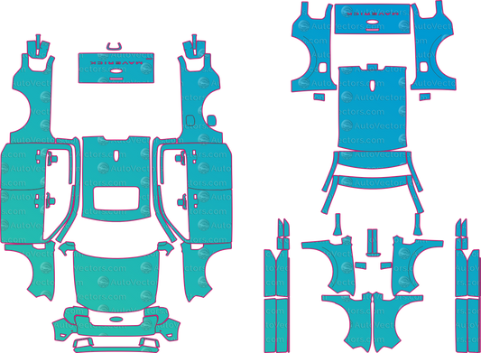 Ford Maverick XLT (From 2025) Pickup pre-cut PPF pattern layout