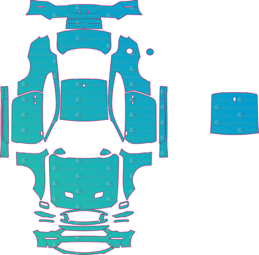 Ford Mustang 2.3 Ecoboost (From 2018) Coupe pre-cut PPF pattern layout