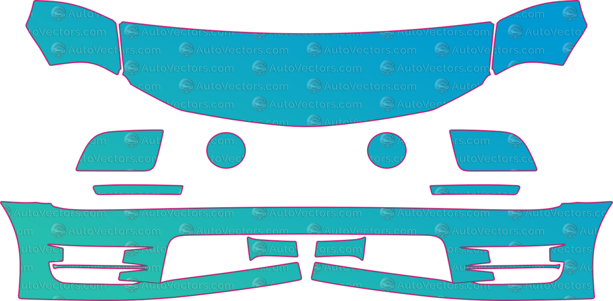 Ford Mustang 3D Carbon Boy Racer (From 2005) Coupe pre-cut PPF pattern layout