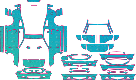 Ford Mustang Boss 302 (From 2012) Coupe pre-cut PPF pattern layout