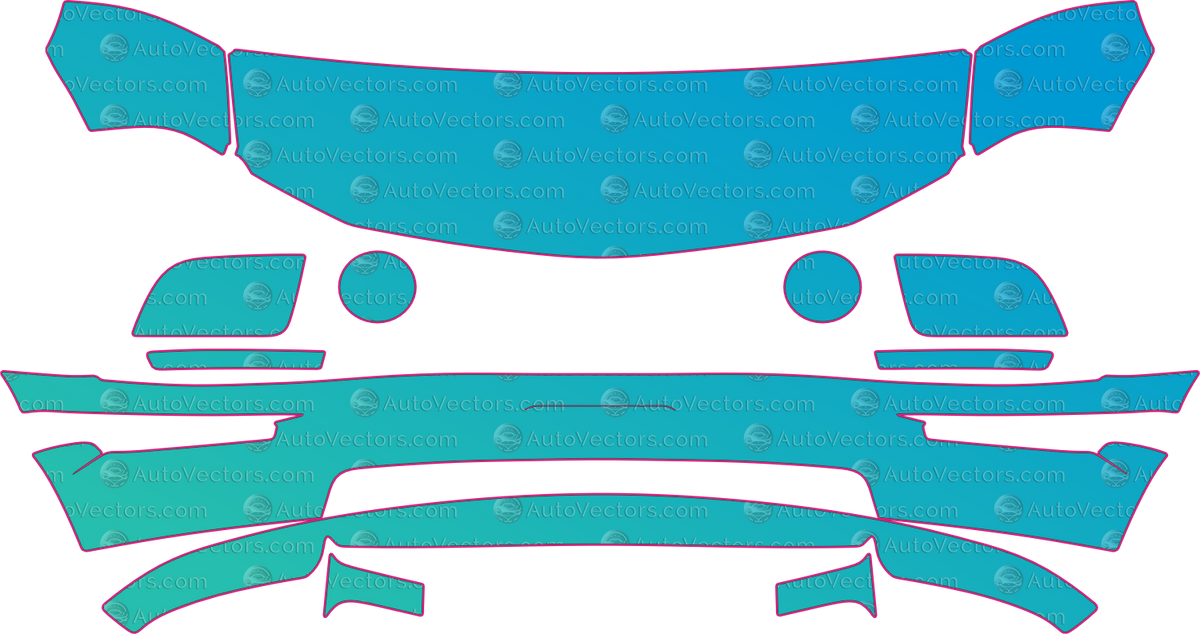 Ford Mustang GT (From 2005) Coupe pre-cut PPF pattern layout