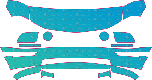 Ford Mustang GT (From 2005) Coupe pre-cut PPF pattern layout