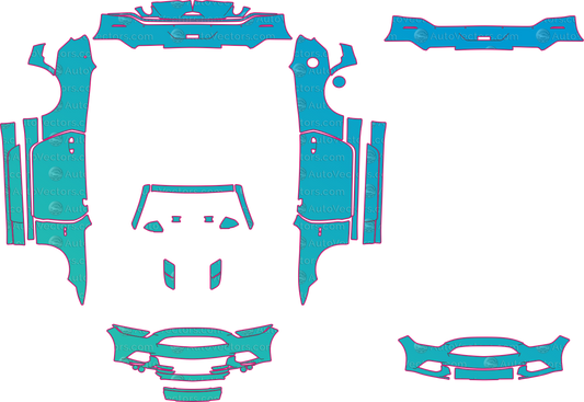 Ford Mustang GT (From 2015) Convertible pre-cut PPF pattern layout
