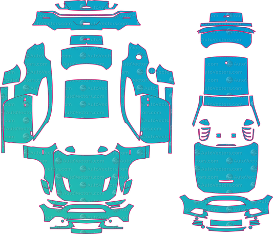 Ford Mustang GT (From 2015) Coupe pre-cut PPF pattern layout