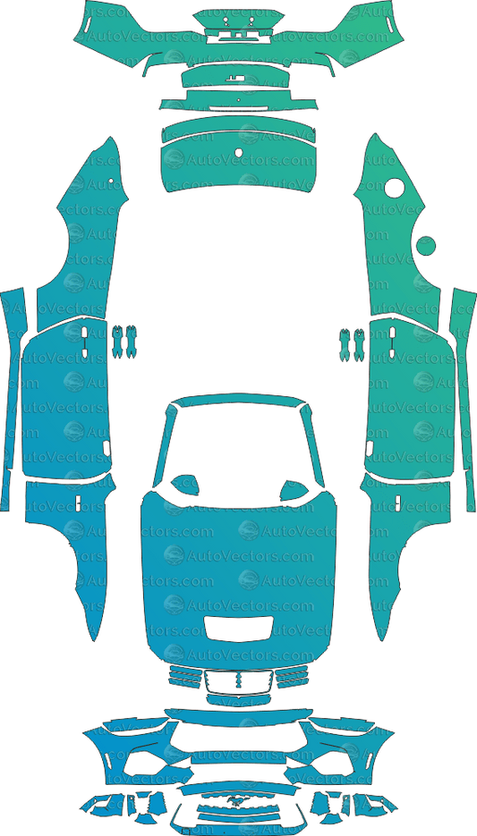 Ford Mustang GT (From 2024) Convertible pre-cut PPF vector template download