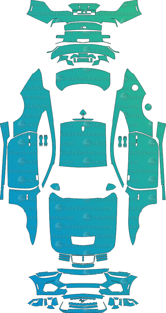 Ford Mustang GT (From 2024) Coupe pre-cut PPF vector template download