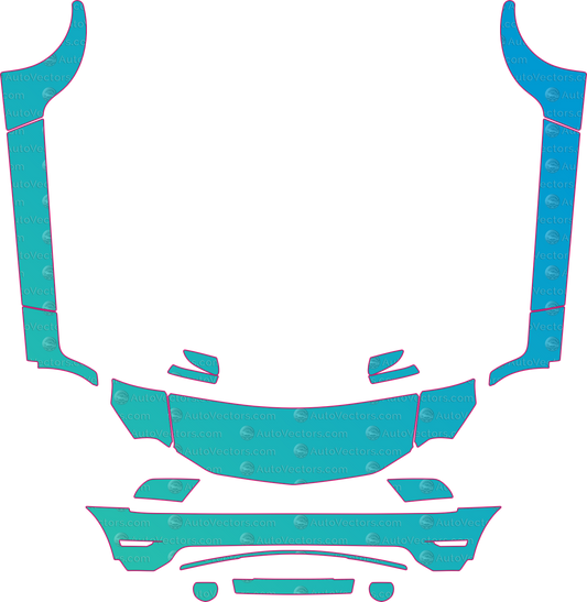 Ford Mustang GT-GT Premium (From 2010) Coupe pre-cut PPF pattern layout