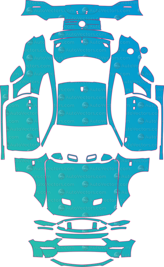 Ford Mustang GT Premium WCalifornia Special Package (From 2022) Coupe pre-cut PPF pattern layout