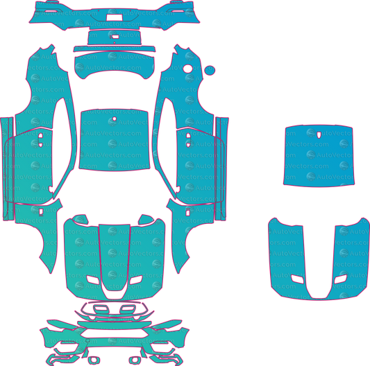 Ford Mustang Mach 1 (From 2021) Coupe pre-cut PPF pattern layout