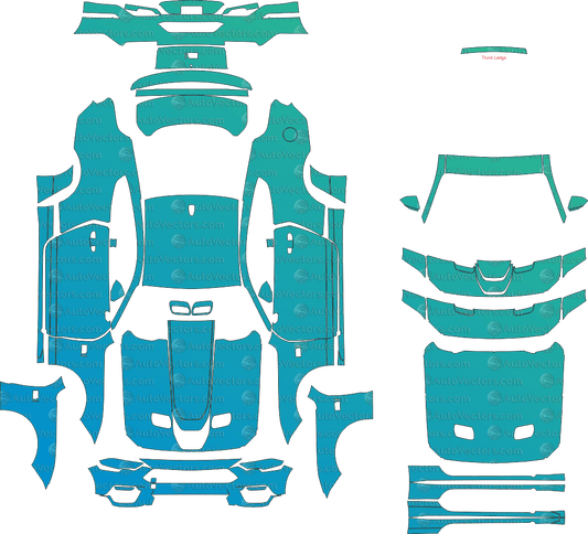 Ford Mustang Mach 1, Premium (From 2021) Coupe pre-cut PPF vector template download