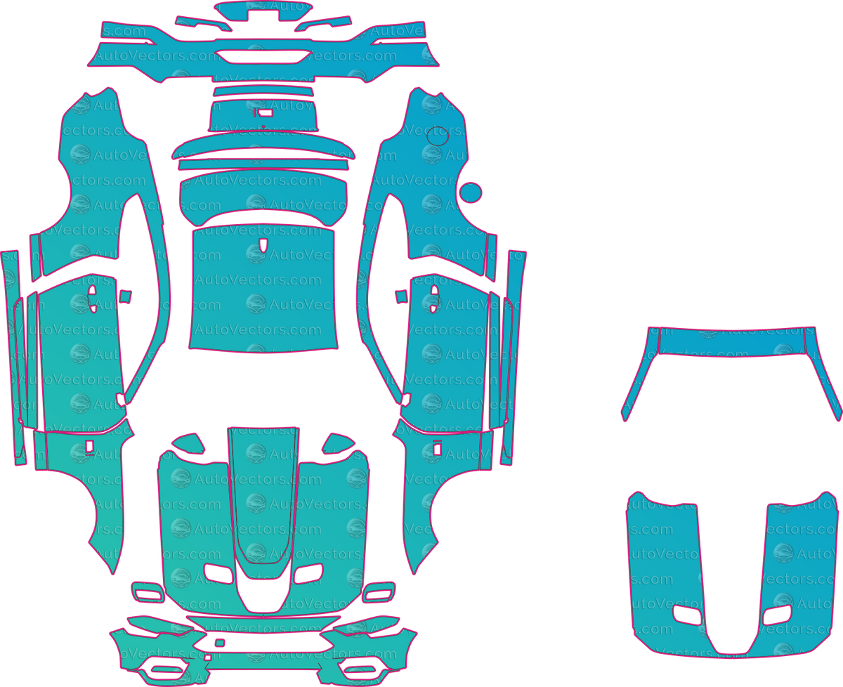 Ford Mustang Mach-E (From 2021) Coupe pre-cut PPF pattern layout