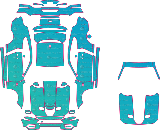 Ford Mustang Mach-E (From 2021) Coupe pre-cut PPF pattern layout