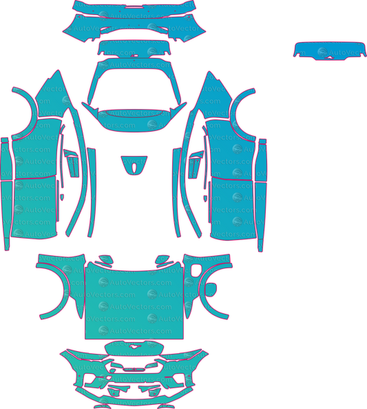 Ford Mustang Mach-E Base (From 2021) SUV pre-cut PPF pattern layout