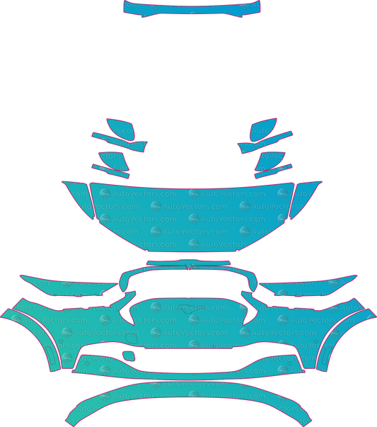 Ford Mustang Mach-E Base (From 2021) SUV pre-cut PPF pattern layout