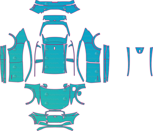 Ford Mustang Mach-E Premium (From 2021) SUV pre-cut PPF pattern layout