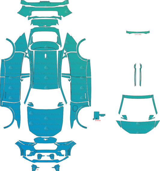 Ford Mustang Mach - E GT (From 2021) SUV pre-cut PPF vector template download