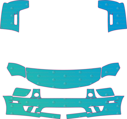 Ford Mustang Saleen (From 2005) Coupe pre-cut PPF pattern layout