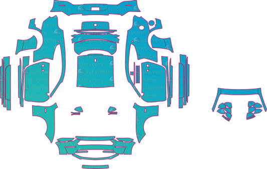 Ford Mustang Shelby GT SC (From 2018) Fastback pre-cut PPF pattern layout