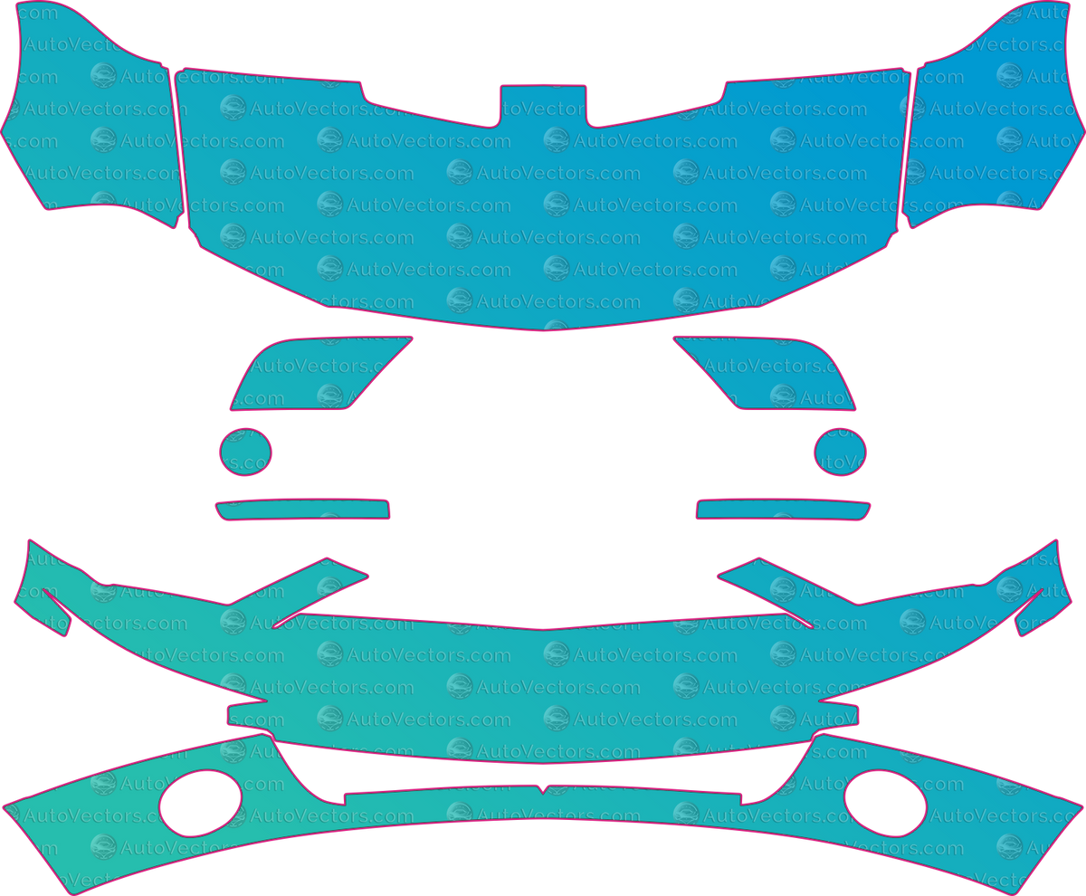 Ford Mustang Shelby GT500 (From 2007) Coupe pre-cut PPF pattern layout