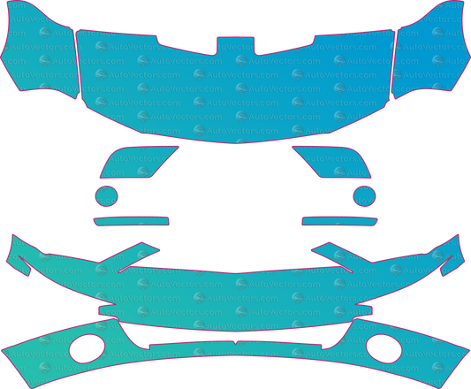 Ford Mustang Shelby GT500 (From 2007) Coupe pre-cut PPF pattern layout