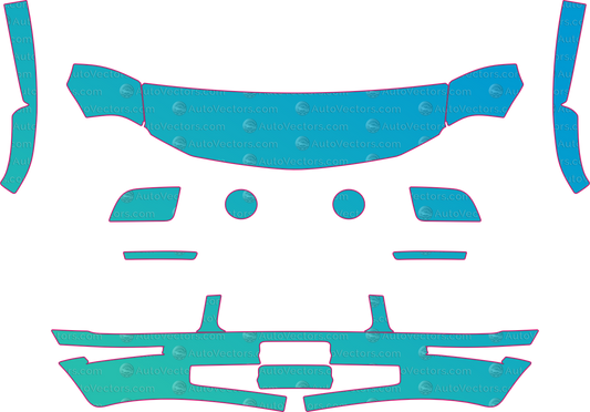 Ford Mustang V6 Base (From 2005) Coupe pre-cut PPF pattern layout