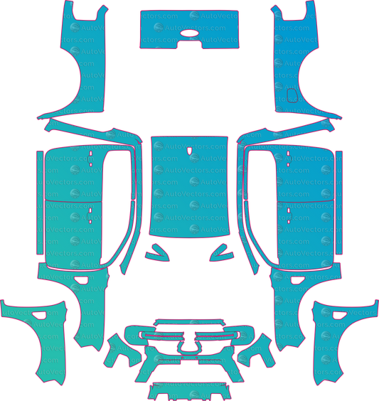 Ford Ranger Diesel (From 2023) Pickup – pre-cut PPF pattern templates, instant digital download vector cut files (CDR, AI, PDF, SVG)