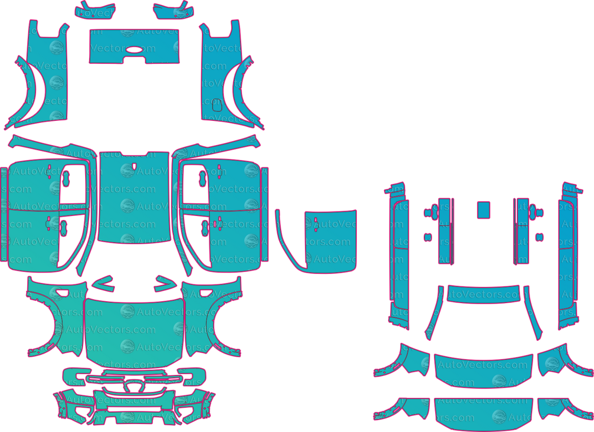 Ford Ranger Lariat (From 2024) Pickup – pre-cut PPF pattern templates, instant digital download vector cut files (CDR, AI, PDF, SVG)
