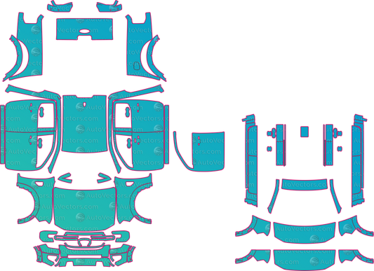 Ford Ranger Lariat (From 2024) Pickup – pre-cut PPF pattern templates, instant digital download vector cut files (CDR, AI, PDF, SVG)