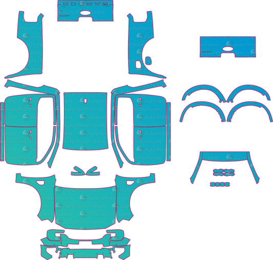 Ford Ranger Limited (From 2023) Pickup – pre-cut PPF pattern templates, instant digital download vector cut files (CDR, AI, PDF, SVG)
