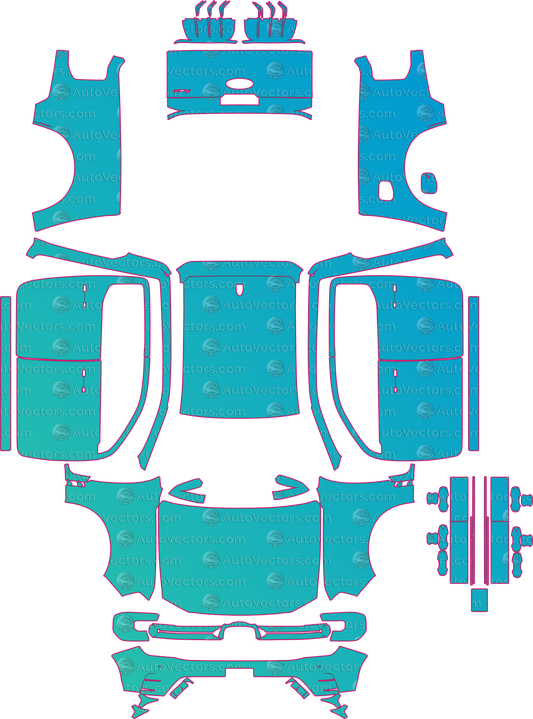 Ford Ranger MS-RT (From 2025) Pickup – pre-cut PPF pattern templates, instant digital download vector cut files (CDR, AI, PDF, SVG)
