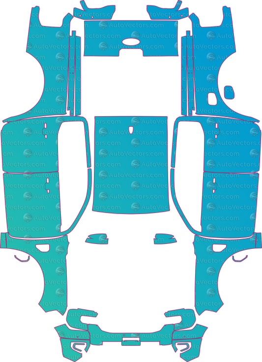 Ford Ranger P703 XLT (From 2024) Pickup – pre-cut PPF pattern templates, instant digital download vector cut files (CDR, AI, PDF, SVG)