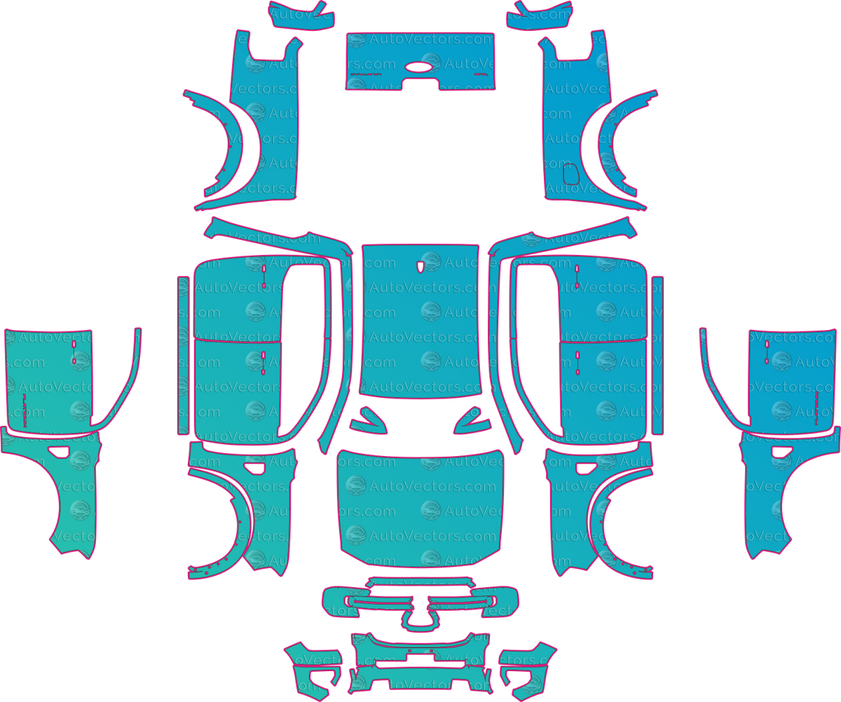 Ford Ranger Platinum (From 2023) Pickup – pre-cut PPF pattern templates, instant digital download vector cut files (CDR, AI, PDF, SVG)