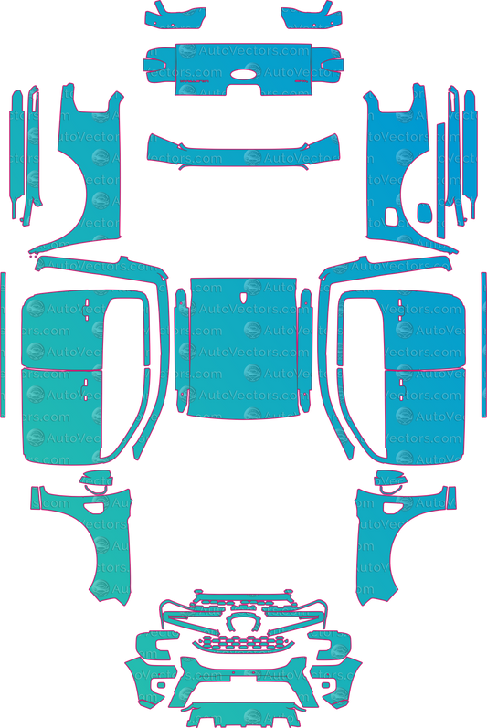 Ford Ranger Wildtrak (From 2023) Pickup – pre-cut PPF pattern templates, instant digital download vector cut files (CDR, AI, PDF, SVG)