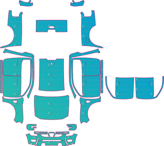 Ford Ranger XL (From 2023) Pickup – pre-cut PPF pattern templates, instant digital download vector cut files (CDR, AI, PDF, SVG)