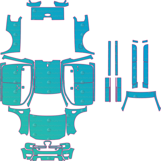 Ford Ranger XL (From 2025) Pickup – pre-cut PPF pattern templates, instant digital download vector cut files (CDR, AI, PDF, SVG)
