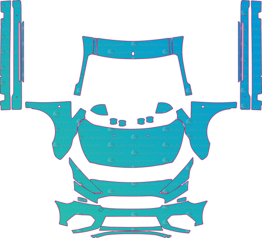 Ford Transit Connect MS-RT (From 2020) Van – pre-cut PPF pattern templates, instant digital download vector cut files (CDR, AI, PDF, SVG)