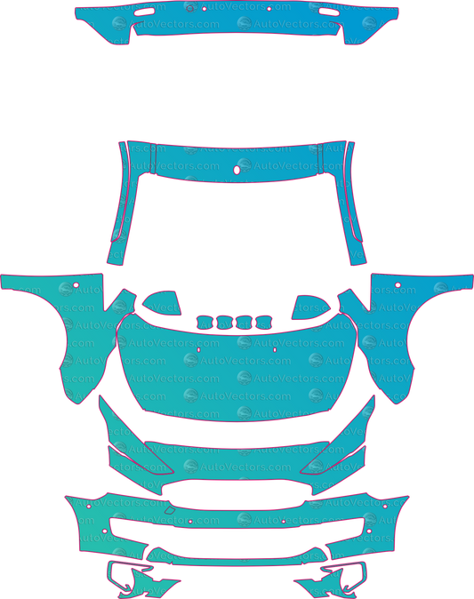 Ford Transit Connect Titanium Passenger (2019-2023) Wagon – pre-cut PPF pattern templates, instant digital download vector cut files (CDR, AI, PDF, SVG)
