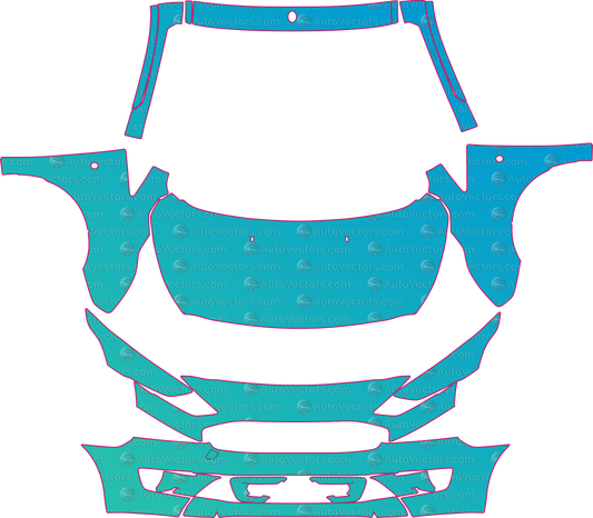 Ford Transit Connect Trend-Limited (From 2018) Van – pre-cut PPF pattern templates, instant digital download vector cut files (CDR, AI, PDF, SVG)