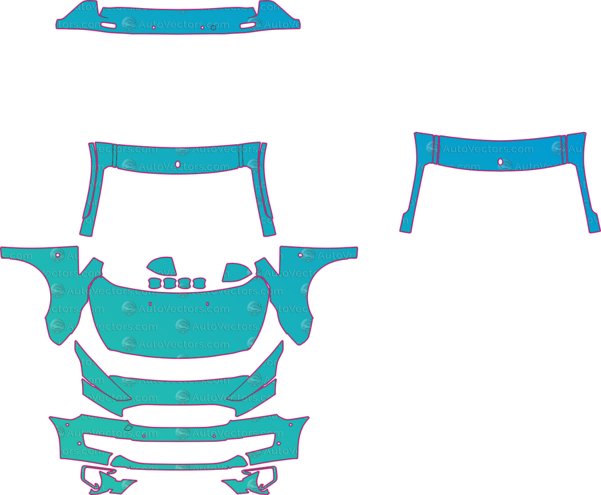 Ford Transit Connect V408 Facelift (2018-2023) Van – pre-cut PPF pattern templates, instant digital download vector cut files (CDR, AI, PDF, SVG)