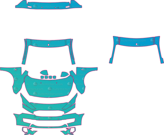 Ford Transit Connect V408 Facelift (2018-2023) Van – pre-cut PPF pattern templates, instant digital download vector cut files (CDR, AI, PDF, SVG)