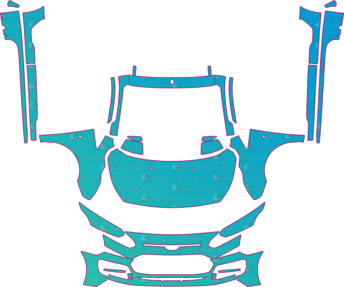 Ford Transit Connect V408 MS-RT (From 2014) Van – pre-cut PPF pattern templates, instant digital download vector cut files (CDR, AI, PDF, SVG)