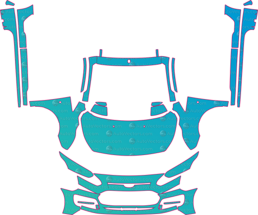 Ford Transit Connect V408 MS-RT (From 2014) Van – pre-cut PPF pattern templates, instant digital download vector cut files (CDR, AI, PDF, SVG)
