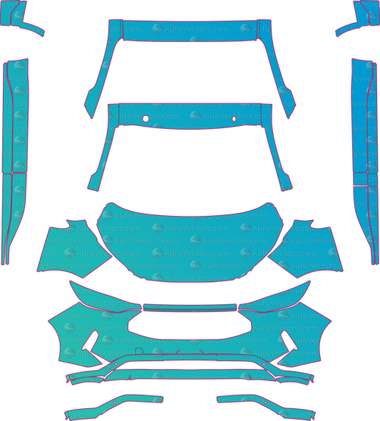 Ford Transit Custom Limited (From 2024) Van – pre-cut PPF pattern templates, instant digital download vector cut files (CDR, AI, PDF, SVG)