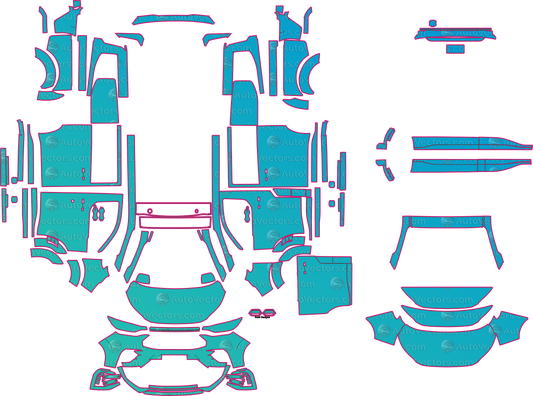 Ford Transit Custom V710 MS-RT (From 2025) Van Pre-Cut PPF Pattern Templates – pre-cut PPF pattern templates, digital download vector files (CDR, AI, PDF, DXF, SVG)