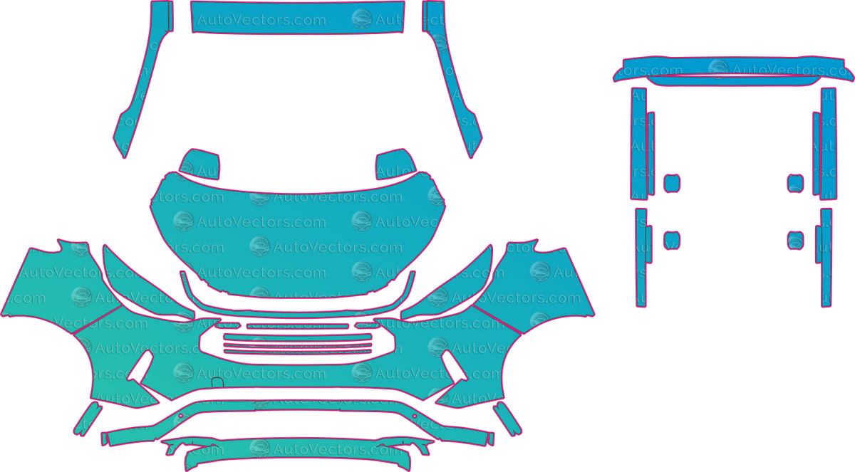 Ford Transit Custom V710 Sport (From 2024) Van – pre-cut PPF pattern templates, instant digital download vector cut files (CDR, AI, PDF, SVG)