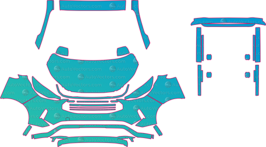 Ford Transit Custom V710 Sport (From 2024) Van – pre-cut PPF pattern templates, instant digital download vector cut files (CDR, AI, PDF, SVG)