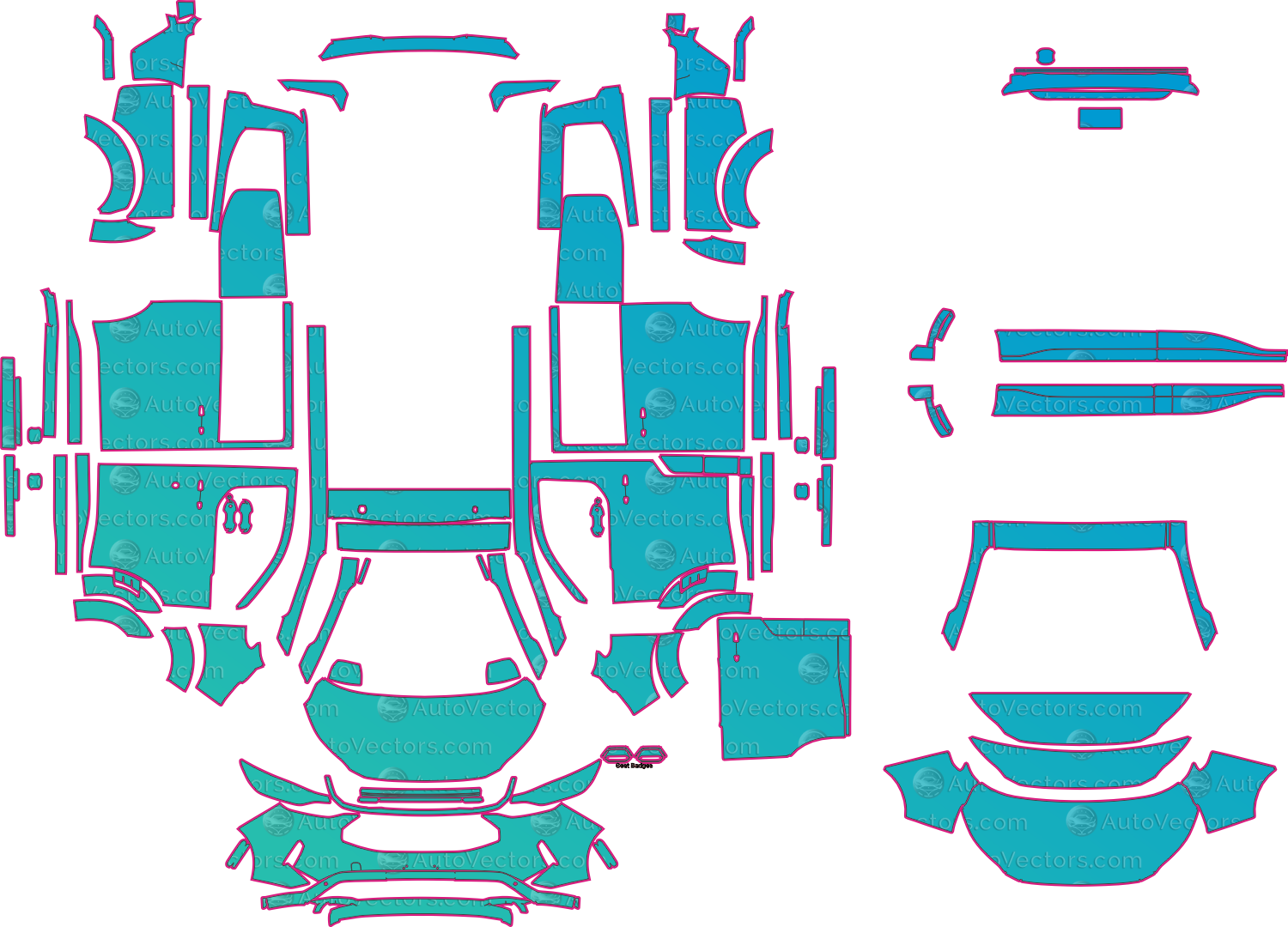 Ford Transit Custom V710 Sport (From 2025) Van Pre-Cut PPF Pattern Templates – pre-cut PPF pattern templates, digital download vector files (CDR, AI, PDF, DXF, SVG)