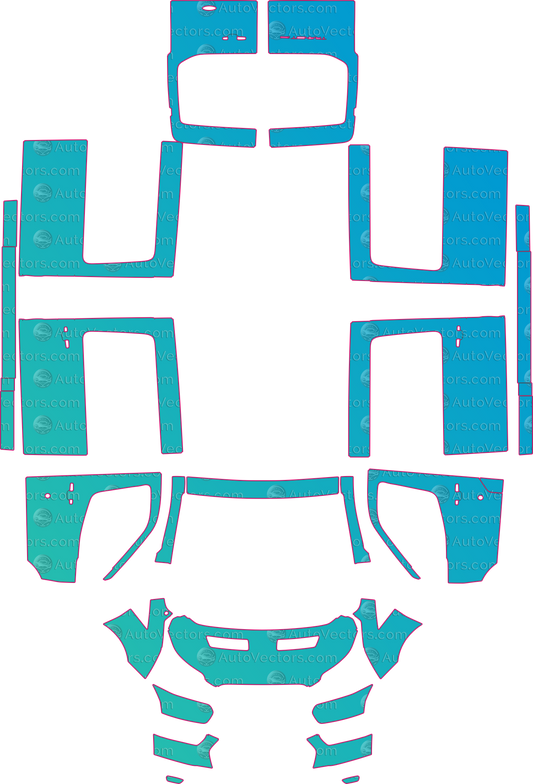 Ford TRANSIT Leader-Trend-Limited-Trail (From 2020) Van – pre-cut PPF pattern templates, instant digital download vector cut files (CDR, AI, PDF, SVG)